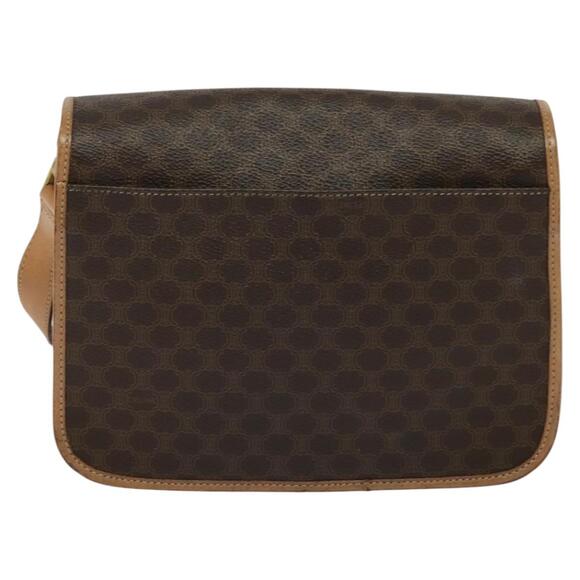 CELINE Macadam Canvas Shoulder Bag Pvc Leather Brown - Picture 3 of 12